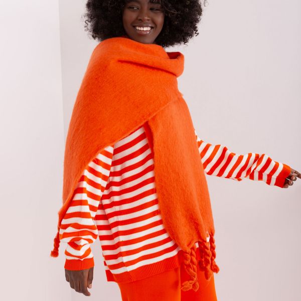 Wool Fashion suuri neulehuivi oranssi-3