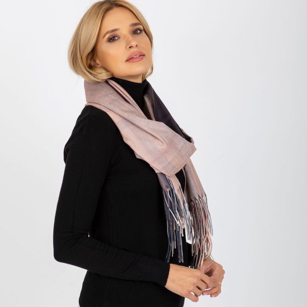 Ruutukuvioinen kaulahuivi beige-4