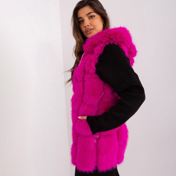 Wool Fashion Aisla keinoturkisliivi magenta-3