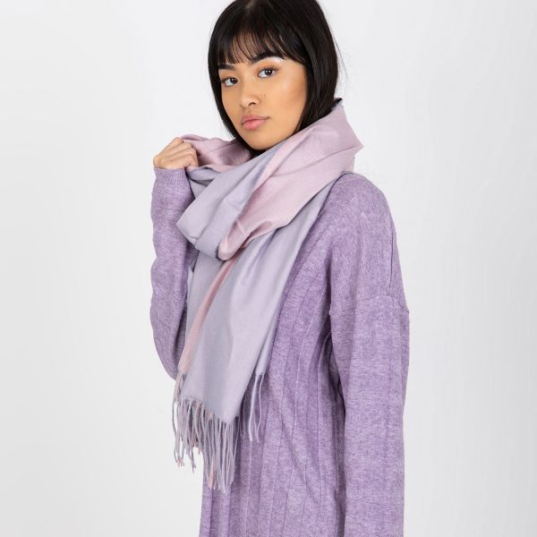 Suuri kaulahuivi hapsuilla light violet-4