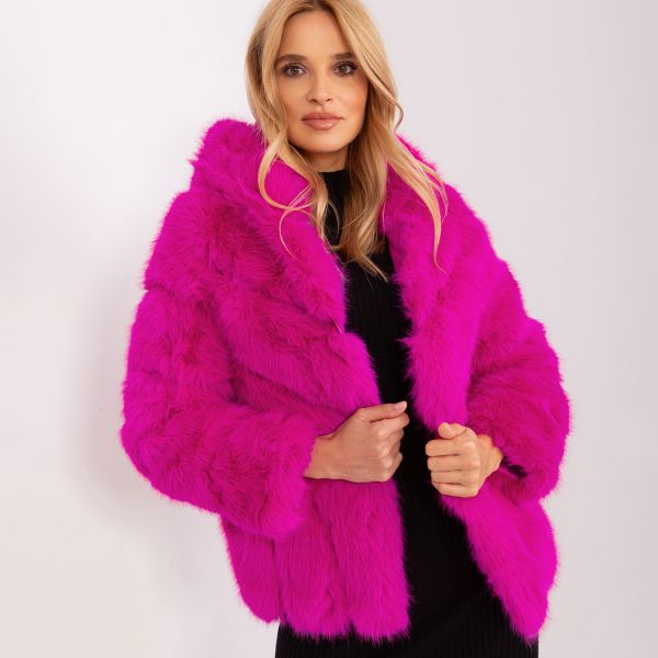 Wool Fashion Nera keinoturkistakki magenta