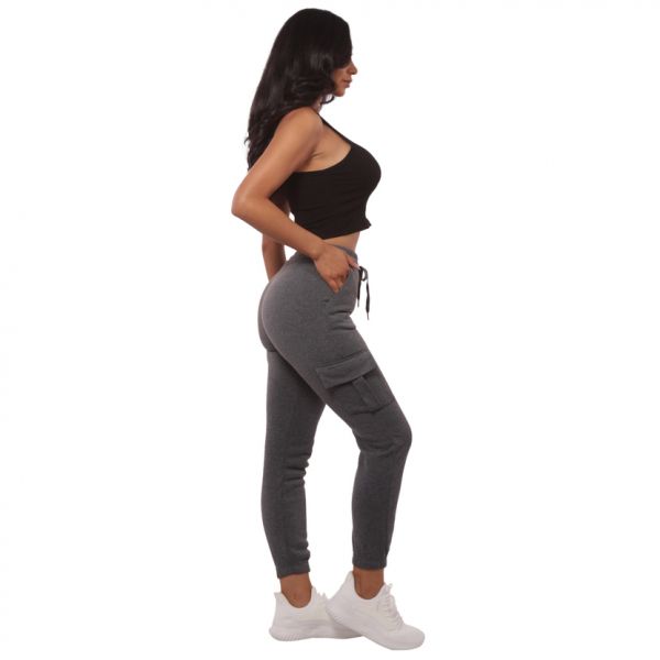 Shosho Cargo joggersit tummanharmaa-6
