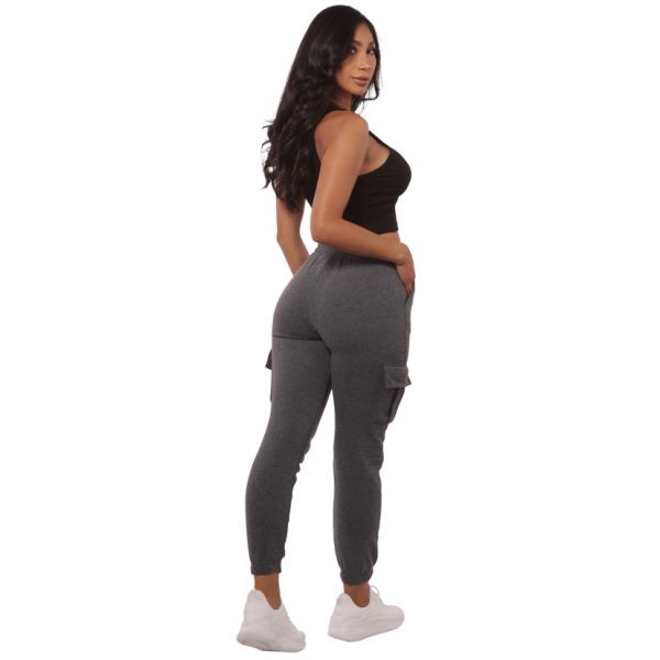 Shosho Cargo joggersit tummanharmaa-7