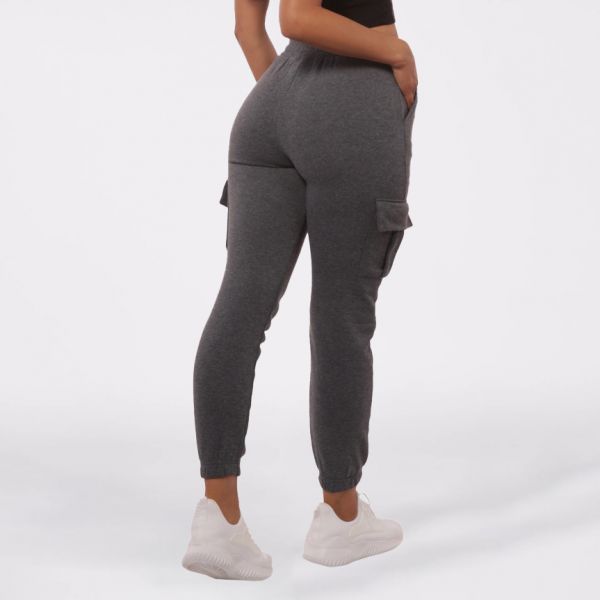 Shosho Cargo joggersit tummanharmaa-2