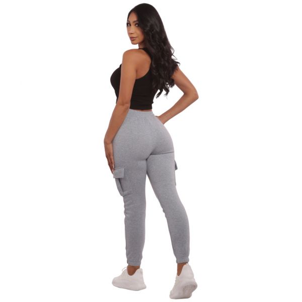 Shosho Cargo joggersit vaaleanharmaa-7