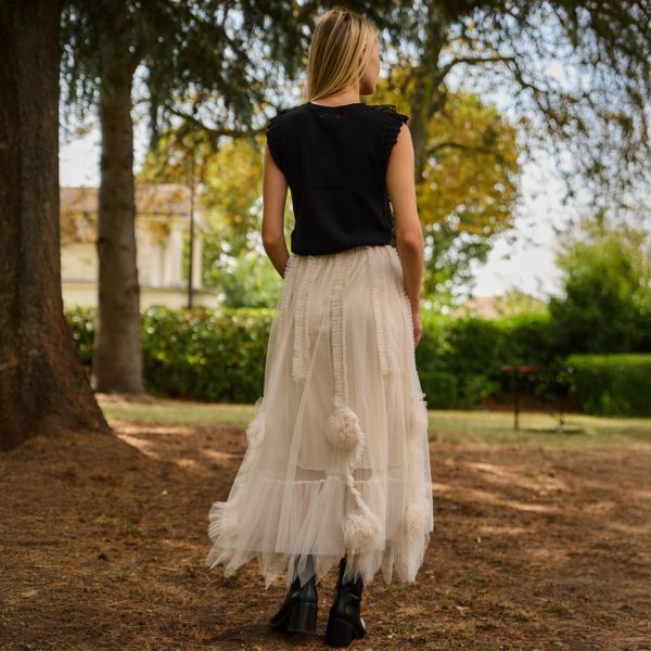 Rosalie tyllihame beige-4
