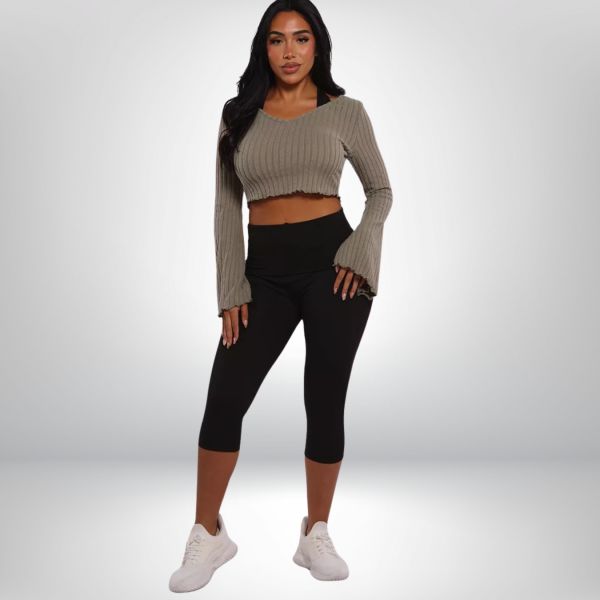 ShoSho Fold Over Yoga caprihousut-3