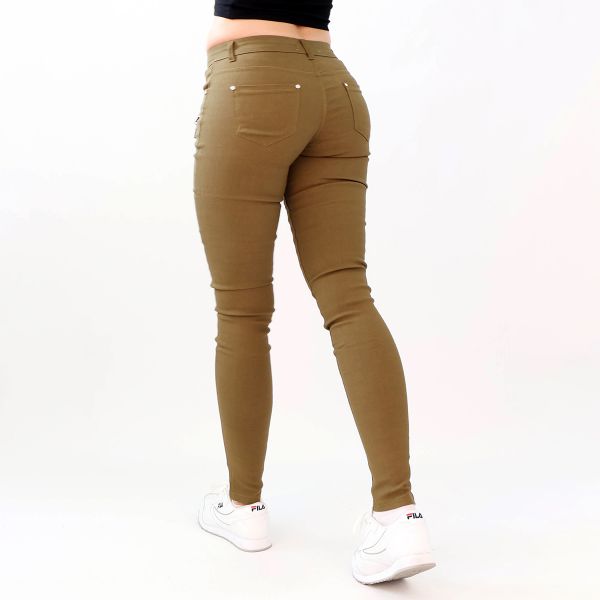 Girl Vivi stretchfarkut khaki-4