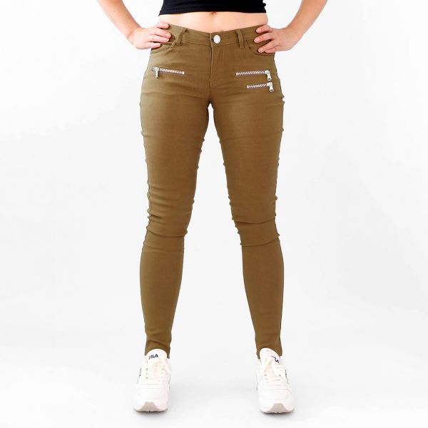 Girl Vivi stretchfarkut khaki