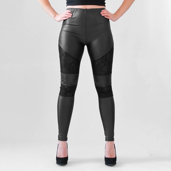 J&L Manda leatherlook leggingsit musta-1