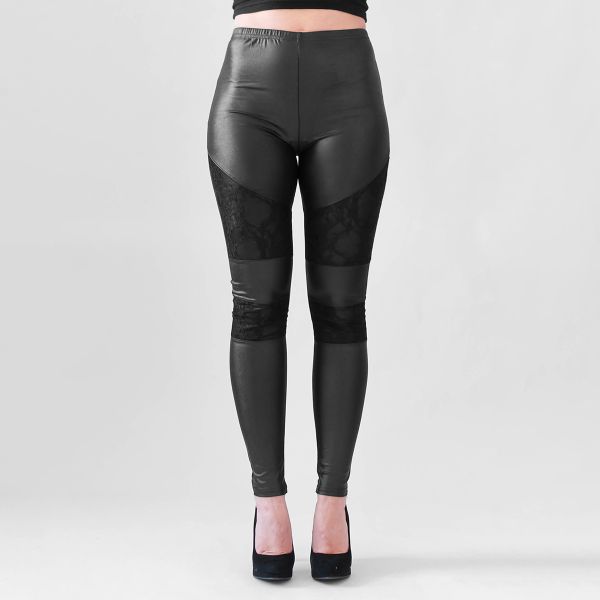 J&L Manda leatherlook leggingsit musta-2