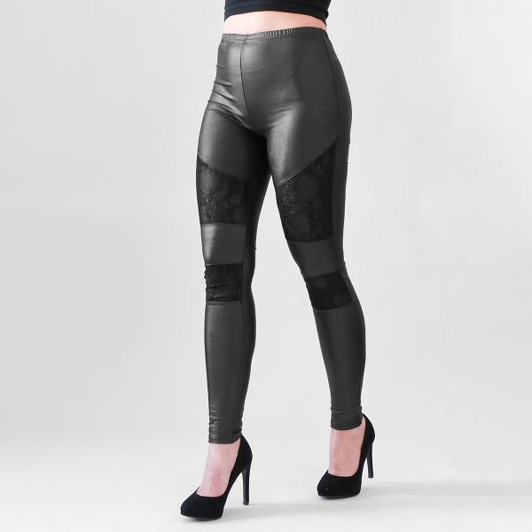 J&L Manda leatherlook leggingsit musta-3