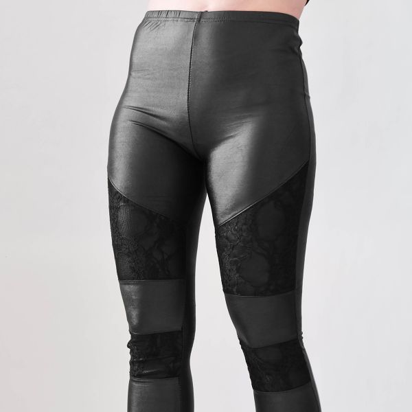 J&L Manda leatherlook leggingsit musta-8