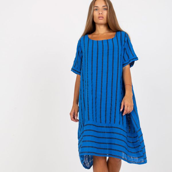 Italy Moda Franci raidallinen mekko sininen