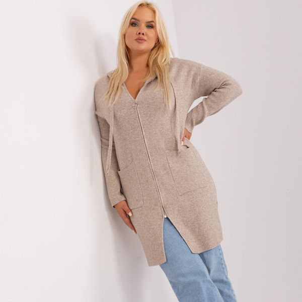 PM Cira neuletakki hupulla beige-4