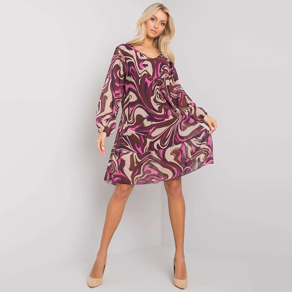 Ella Style Burano mekko kuvioitu purppura