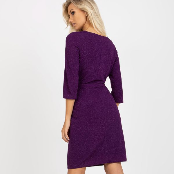 Lakerta Caitlyn kimaltava mekko vyöllä purppura-3