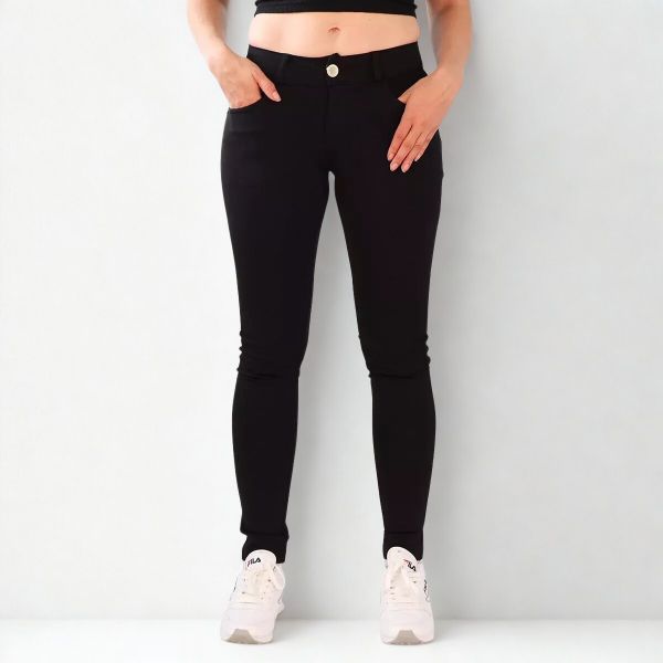 Girl Vivi stretch-housut musta