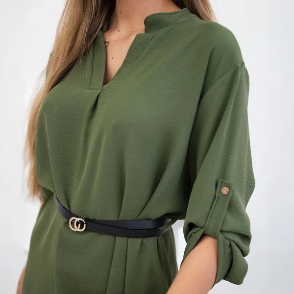 Kesi Debby tunika vyöllä khaki-4
