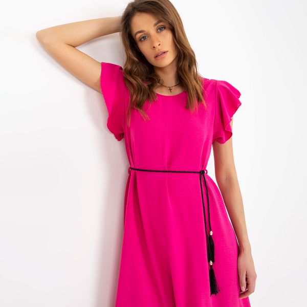 Italy Moda Alicia mekko vyöllä fuksia-2
