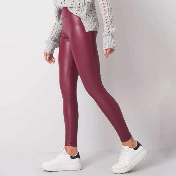 Rue Paris Bryan thermo leatherlook leggingsit merlot