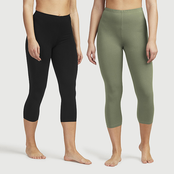 Caprileggingsit 2-pakkaus khaki/musta