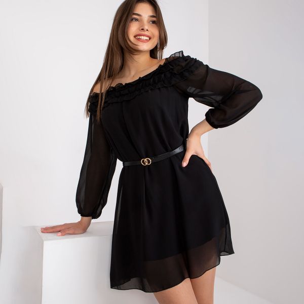 Italy Moda Ameline mekko vyöllä musta-1