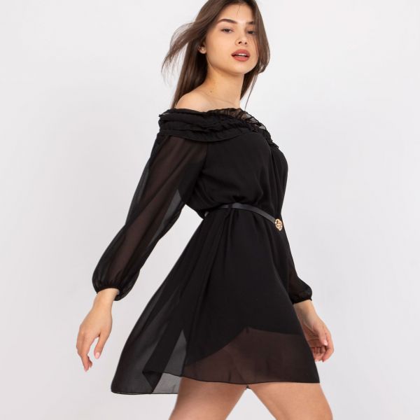 Italy Moda Ameline mekko vyöllä musta-2