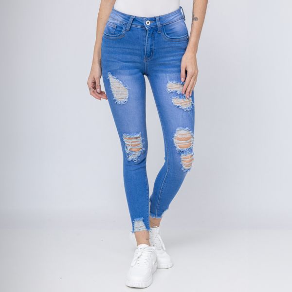 Girl Vivi ripped skinny stretchfarkut sininen