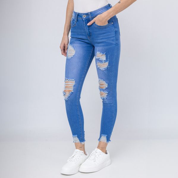 Girl Vivi ripped skinny stretchfarkut sininen-2