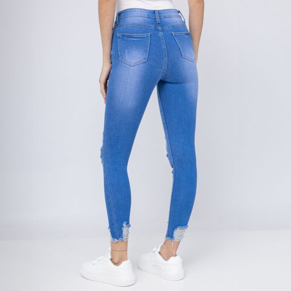 Girl Vivi ripped skinny stretchfarkut sininen-3