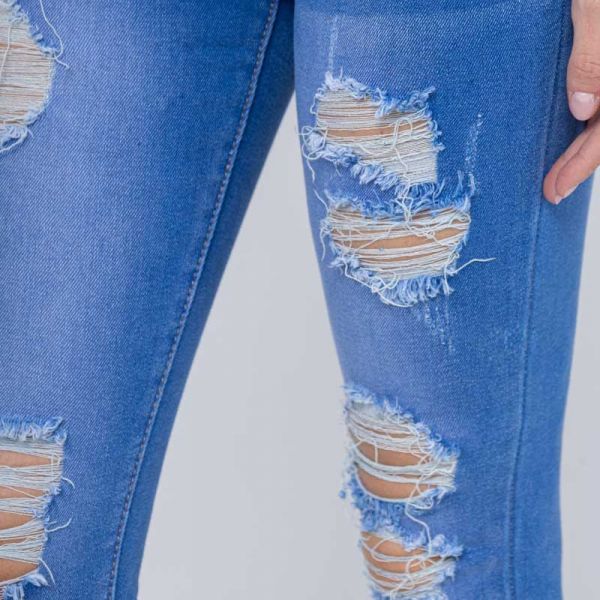 Girl Vivi ripped skinny stretchfarkut sininen-4