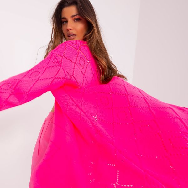 Badu Asmara neuletakki neonpinkki-5