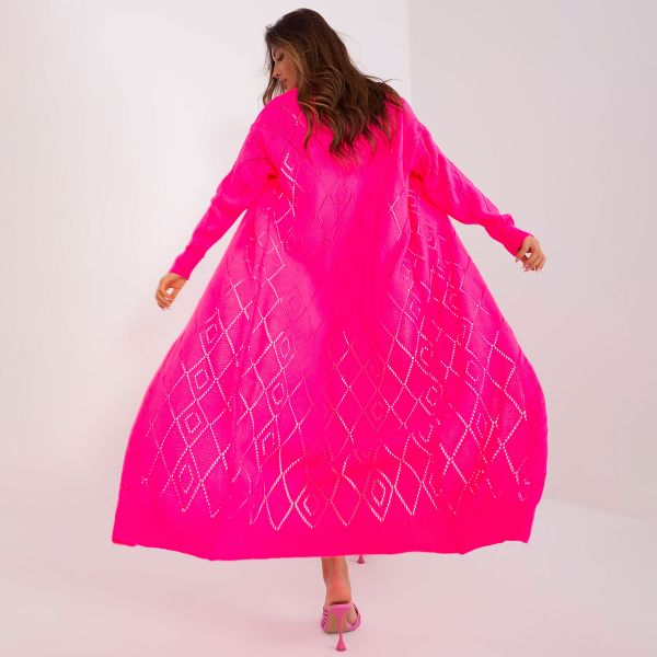 Badu Asmara neuletakki neonpinkki-2