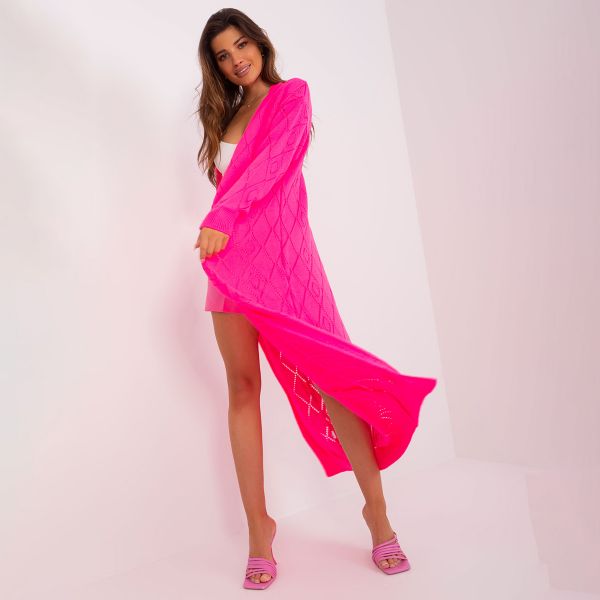 Badu Asmara neuletakki neonpinkki-4