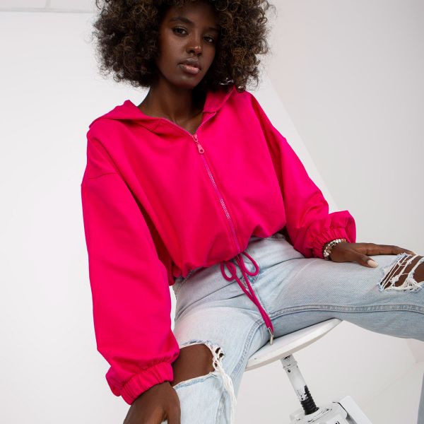 Rue Paris Rubie Crop huppari fuksia-2