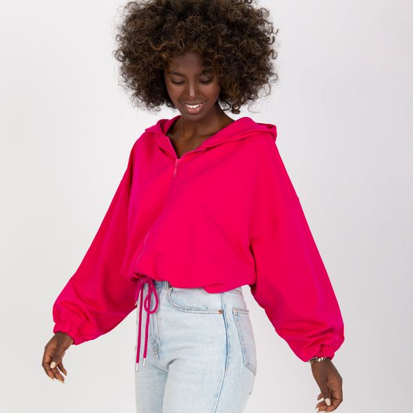 Rue Paris Rubie Crop huppari fuksia-5