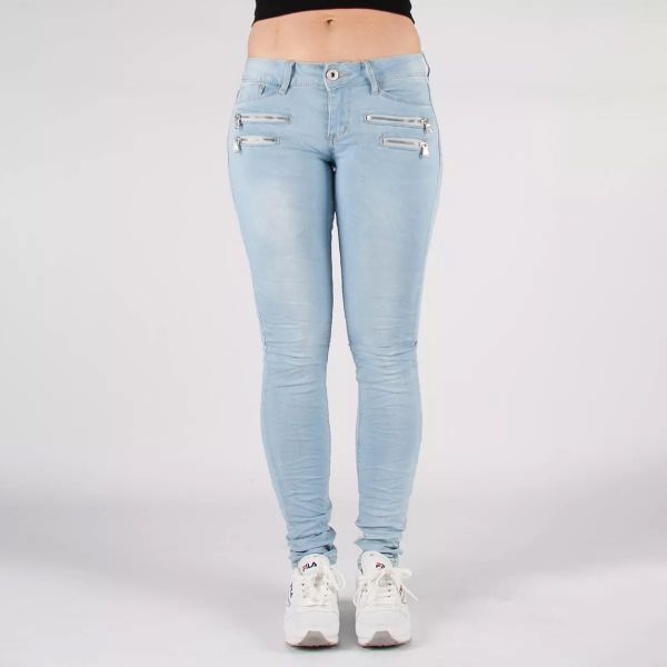 Girl Vivi Low waist stretchfarkut vaaleansininen-2
