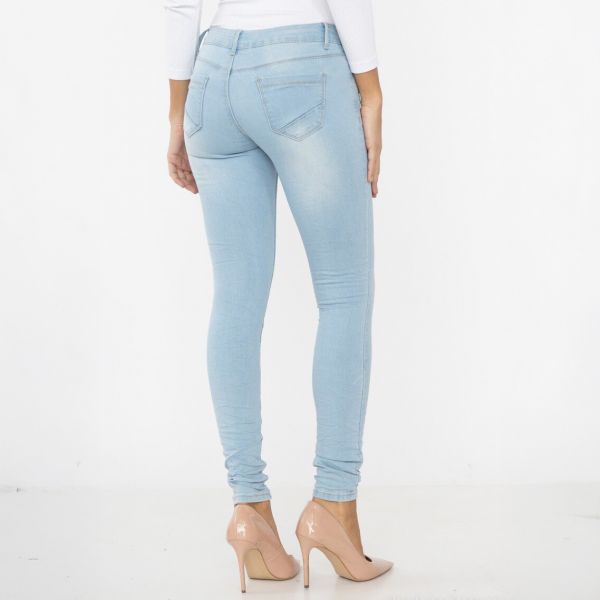 Girl Vivi Low waist stretchfarkut vaaleansininen-3