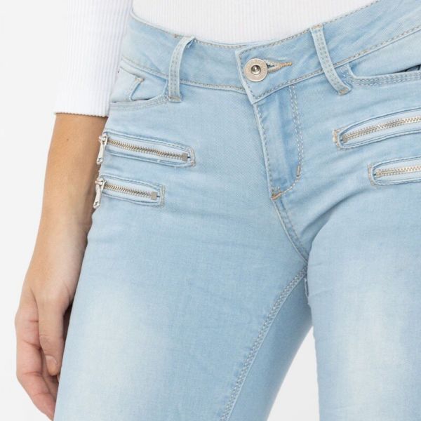 Girl Vivi Low waist stretchfarkut vaaleansininen-9