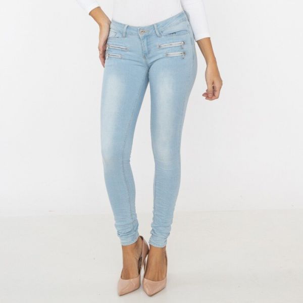 Girl Vivi Low waist stretchfarkut vaaleansininen-10