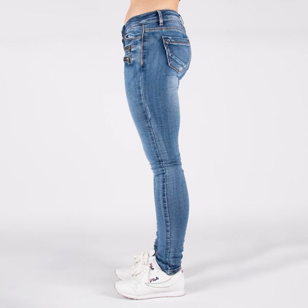 Girl Vivi Low waist stretchfarkut sininen-3