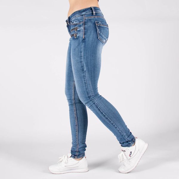 Girl Vivi Low waist stretchfarkut sininen-4