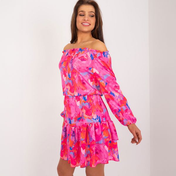 Rue Paris Yardell kuvioitu mekko pinkki-3