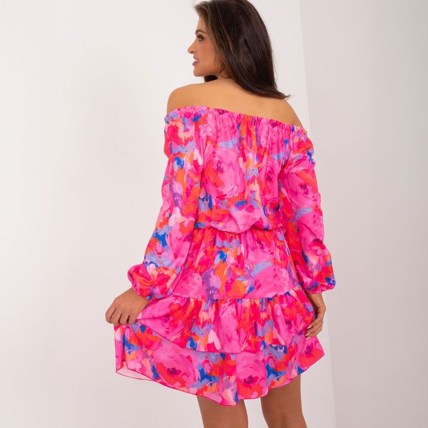 Rue Paris Yardell kuvioitu mekko pinkki-2