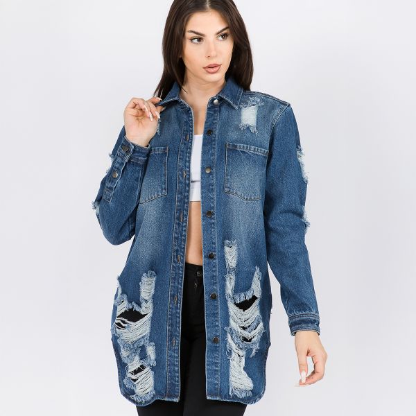 American Bazi Premium Denim paitatakki t.sininen-5