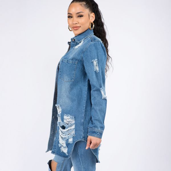 American Bazi Premium Denim paitatakki keskisininen-2