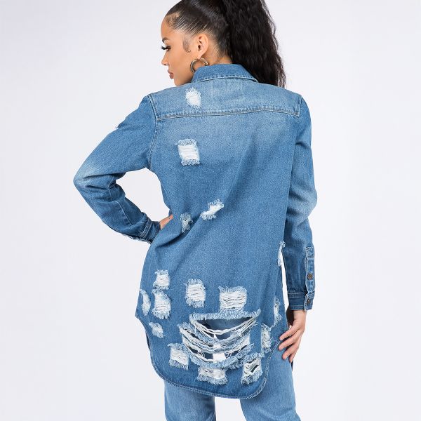 American Bazi Premium Denim paitatakki keskisininen-3