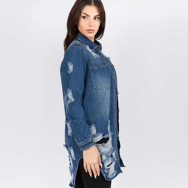 American Bazi Premium Denim paitatakki t.sininen-4
