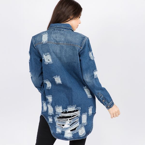 American Bazi Premium Denim paitatakki t.sininen-3